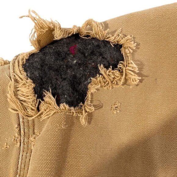 Carhatt Mens Khaki Relaxed Fit Duck Blanket Lined Detroit Jacket Size large 90’s - Picture 3 of 6